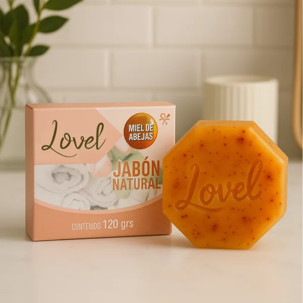 Jabón natural de miel de abejas Lovel para hidratar y suavizar la piel seca o sensible