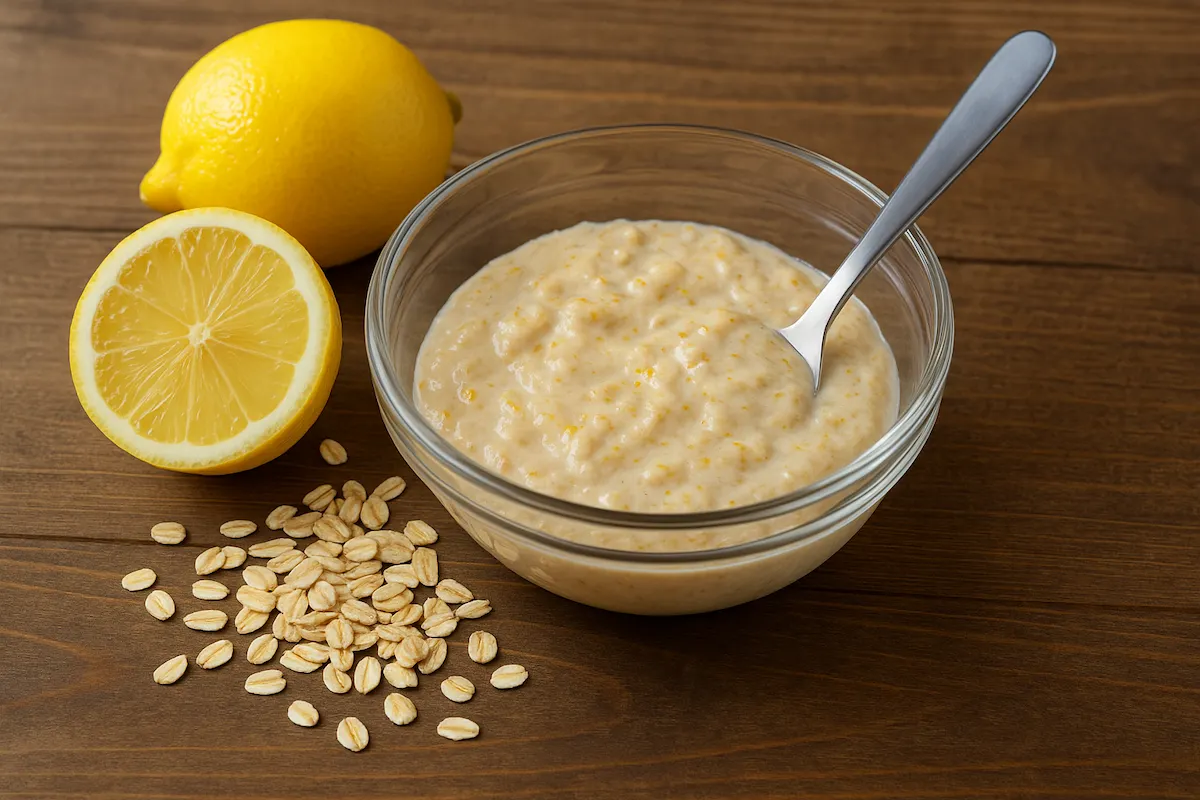 mascarillad eavena y limon para blanquear las aureloas de los pezones